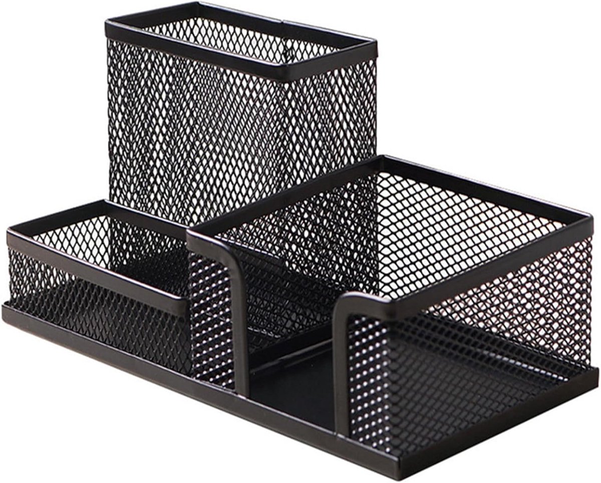 Bureau Organizer - Opbergbak - Werkplek Ordenen - 3 Compartimenten - 20.5x10.5x10cm - Zwart