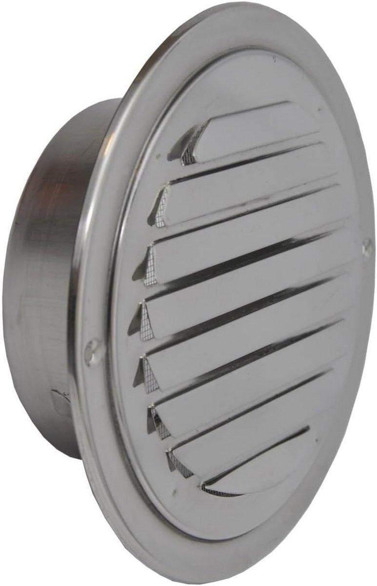 Gepolijst Roestvrijstalen Lamellengrooster 200mm - Weerbestendig Ventilatierooster