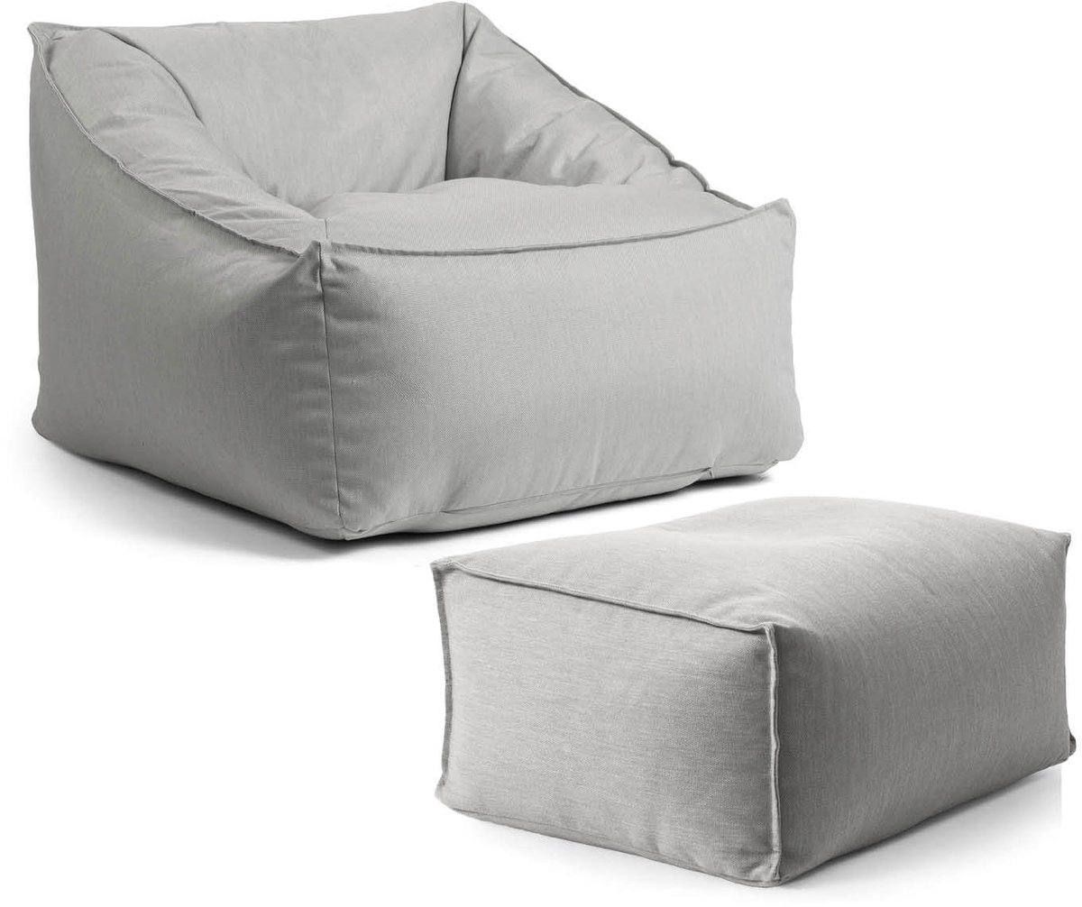 mokebo Lounge tuinstoel met hocker 'Der Sunnyboy' Made in Germany, outdoor zitzak, beanbag