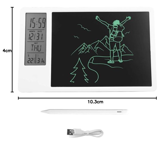 Nexvo® Digitaal Notitieblok - Grafische Tablet Met Tekenpen - Herbruikbare Notitieblok - Wit - ‎11cm x 15cm x 1cm van Merkloos — afbeelding 2