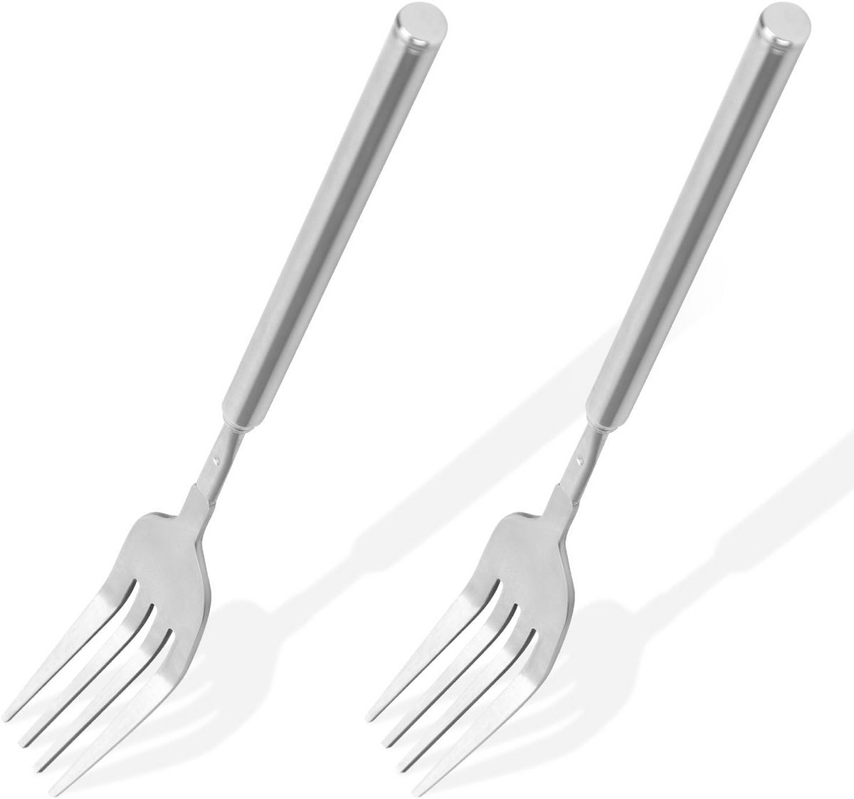 Uitschuifbare Vork 22-65cm - Telescopische Dinervork voor Fruit, Dessert en Barbecue