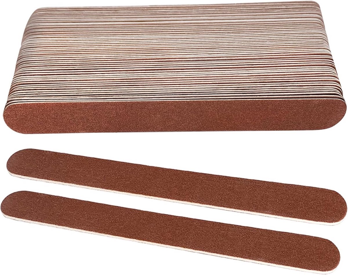 Houten Nagelvijlen Set - 24 Stuks, 7 Inch, Ideaal voor Natuurnagels en Manicure