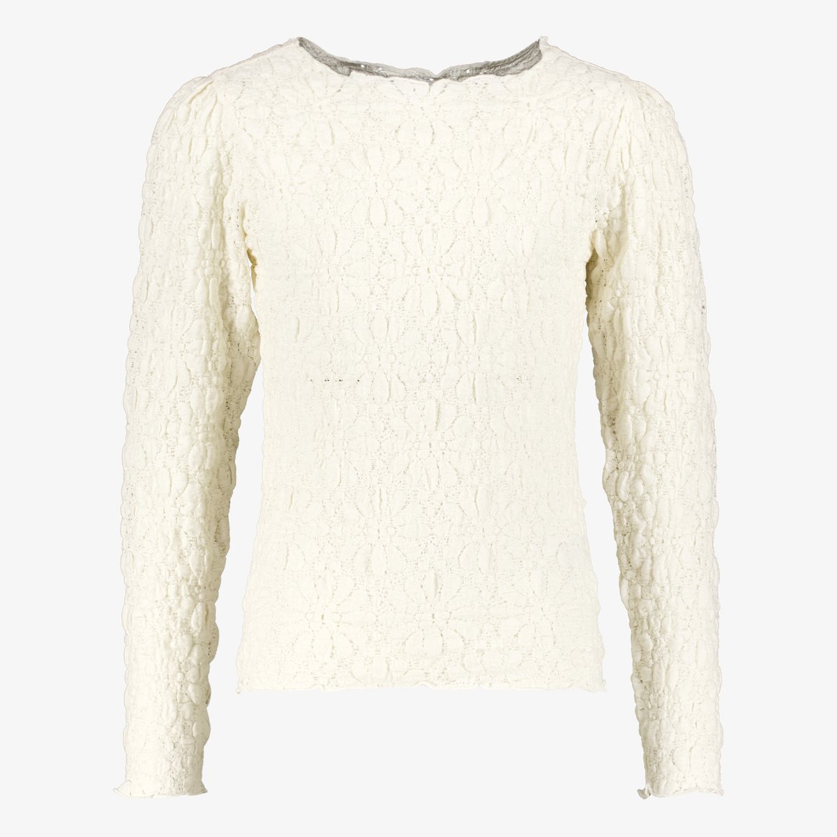 MyWay meisjes shirt met bloemen structuur wit - Maat 122/128
