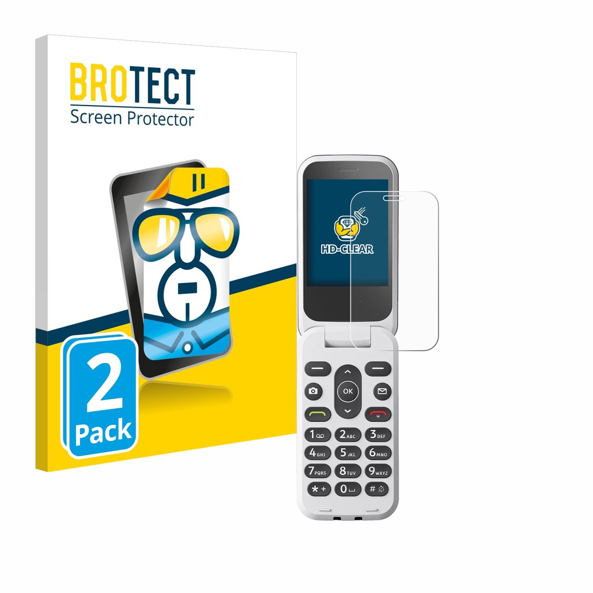 BROTECT - Screenprotector voor Doro 2820 - Folie Beschermfolie transparant 2 Stuks