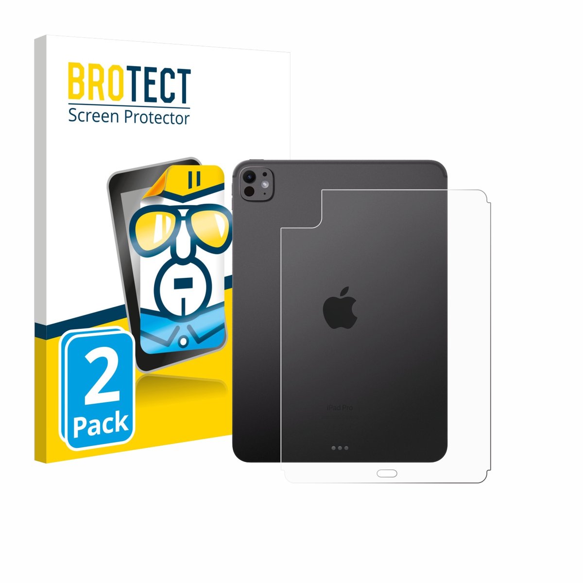 BROTECT - Screenprotector voor Apple iPad Pro 11" WiFi 2024 (Achterkant) - Folie Beschermfolie transparant 2 Stuks