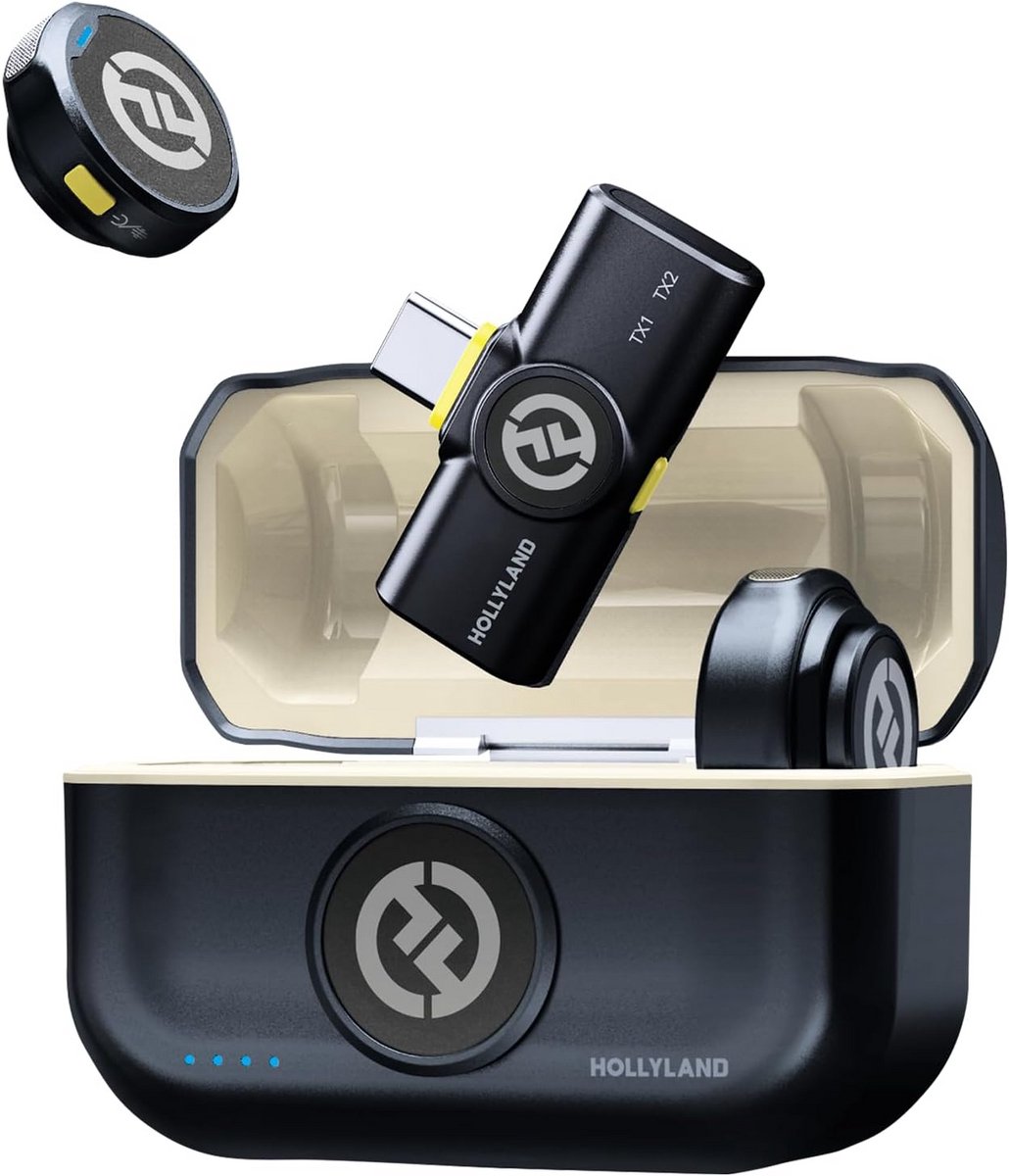 Draadloze Lavalier Microfoon met USB-C voor Opnames en Interviews