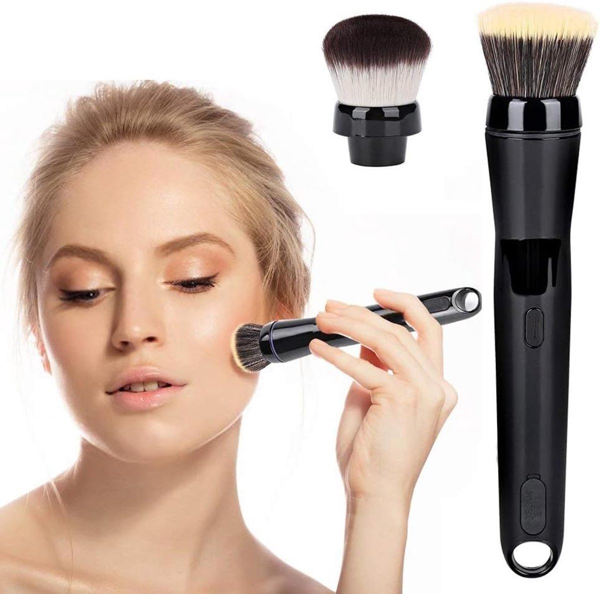 Allecto Elektrische make-upkwast - Roterende borstel - Automatisch - Foundation en blush - Cosmetische reinigingsmachine - Geschikt voor alle huidtypen - Roze model.