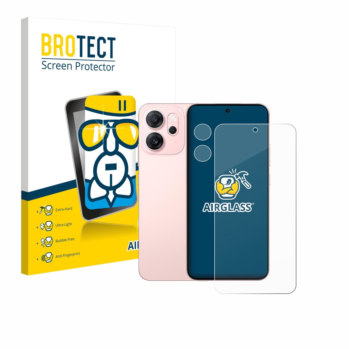 Screenprotector voor Oppo Reno 14 F (Voor+Camera) Beschermglas transparant