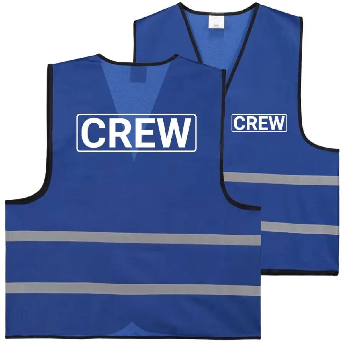 Crew hesje blauw | voor- en achterkant bedrukt