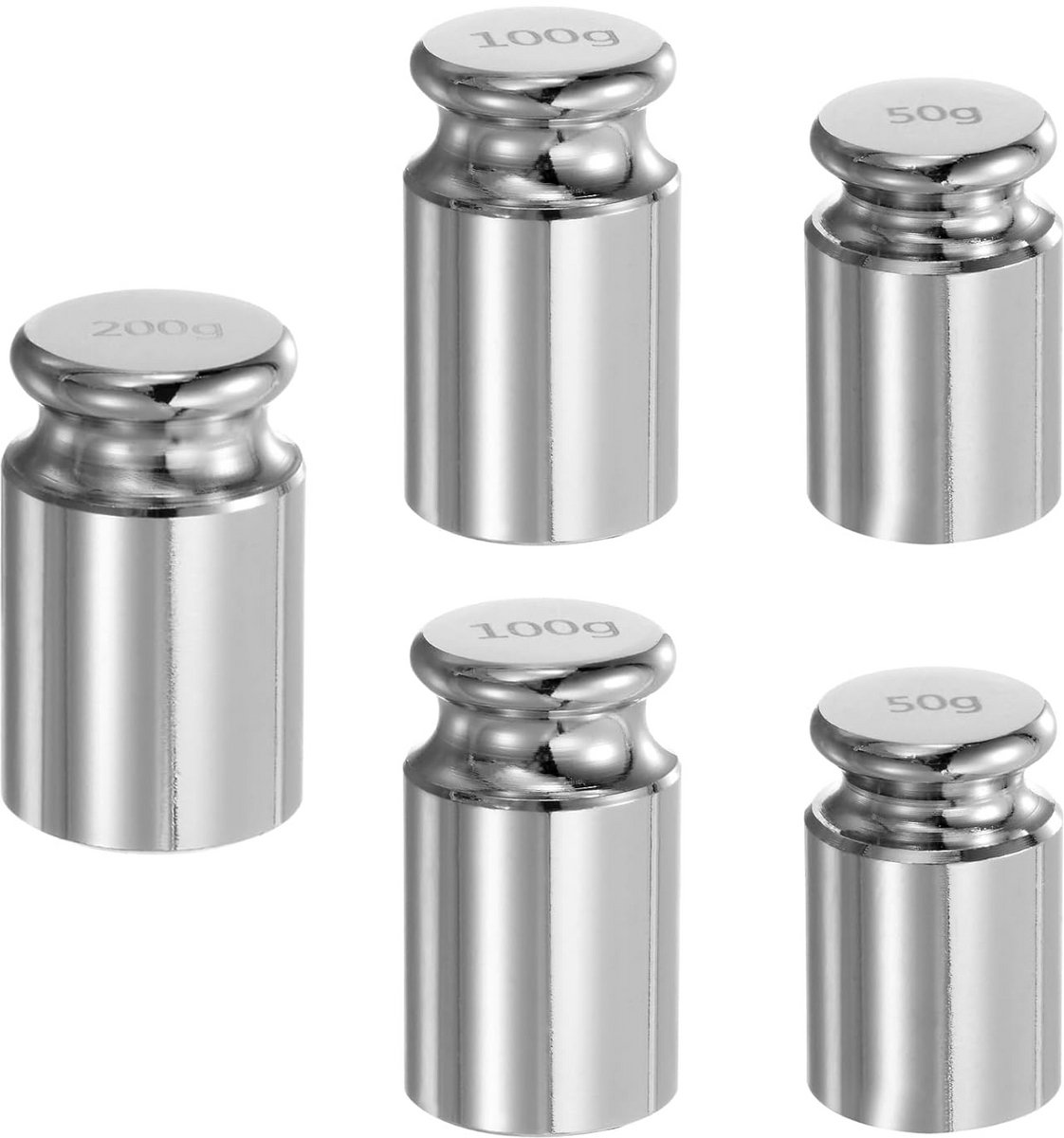 Kalibratie Gewicht Set 5 Stuks M1 Precisie - 50g, 100g, 200g voor Digitale Weegschaal