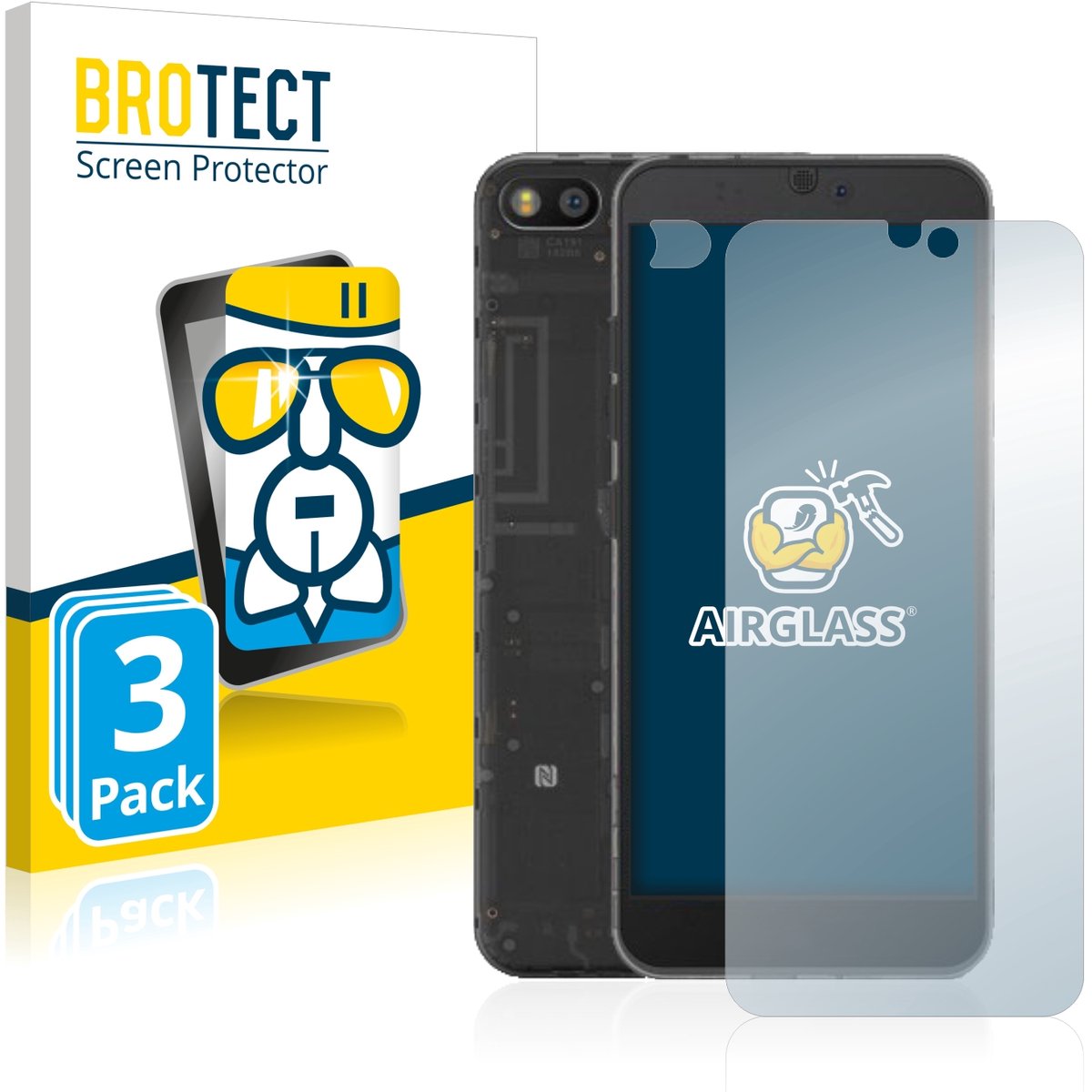 Screenprotector 3 Stuks voor Fairphone 3 (Voor+Camera) Beschermglas transparant