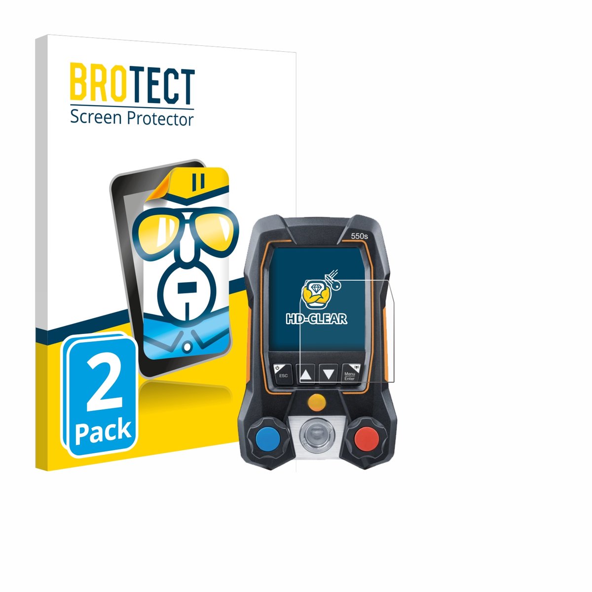 BROTECT - Screenprotector voor Testo 550s - Folie Beschermfolie transparant 2 Stuks