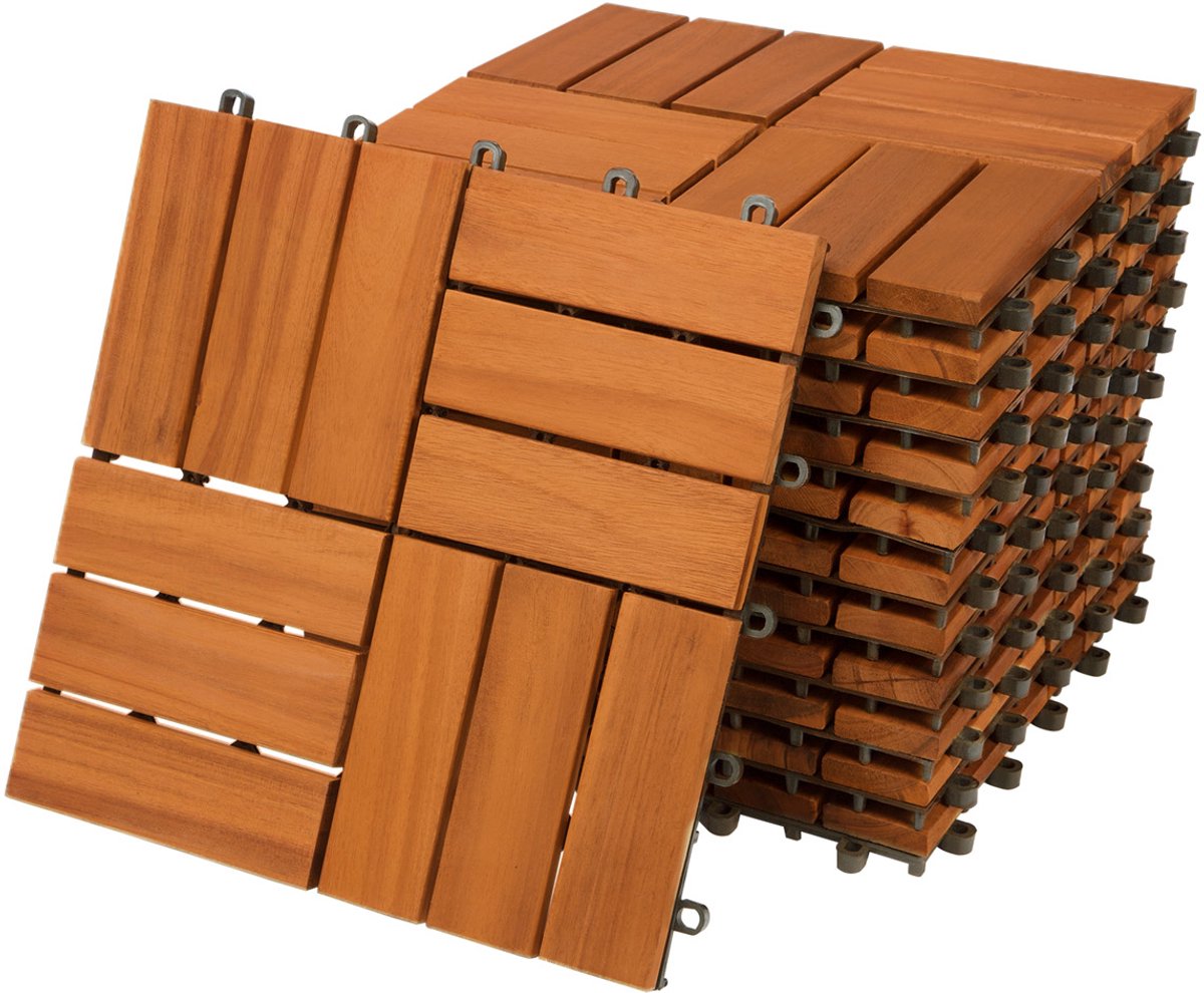 WPC Vlondertegels - Set van 11 Insteeksysteem 30x30cm - Acacia