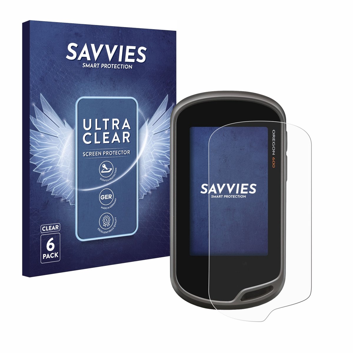 Savvies - Screenprotector voor Garmin Oregon 600 - Folie Beschermfolie transparant 6 Stuks
