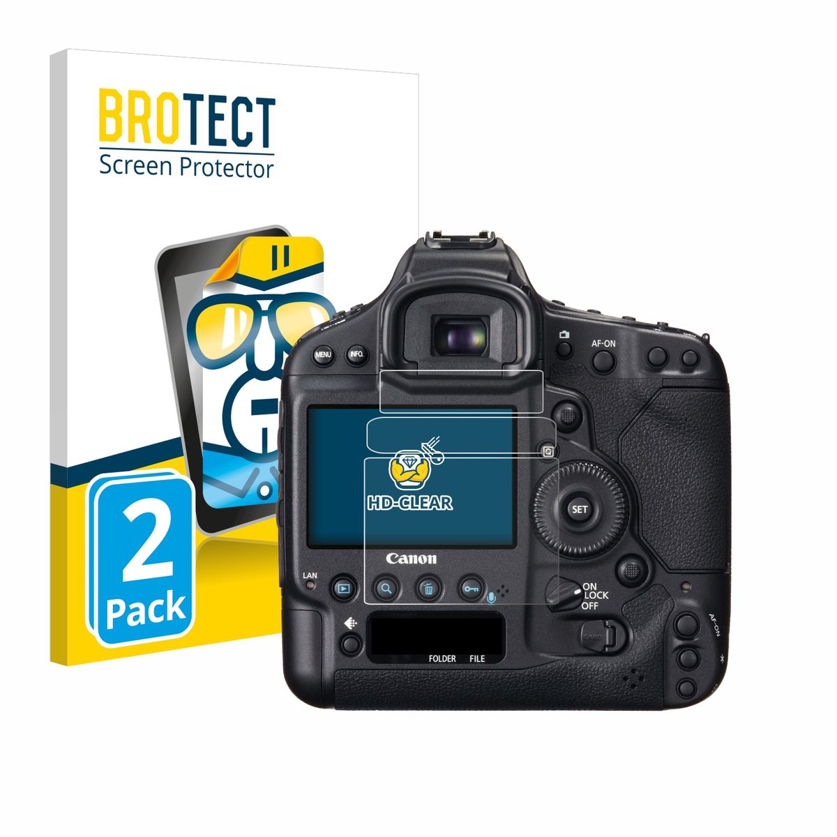 BROTECT - Screenprotector voor Canon EOS 1D X - Folie Beschermfolie transparant 2 Stuks