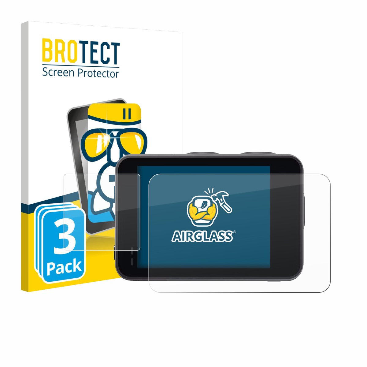 Screenprotector 3 Stuks voor Akaso Brave 7 Beschermglas transparant