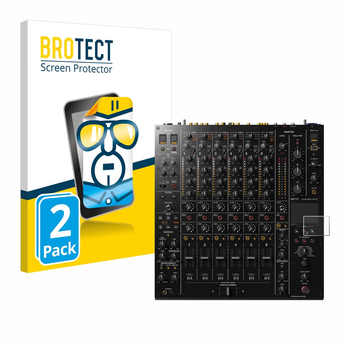 BROTECT - Screenprotector voor Pioneer DJM-V10 - Folie Beschermfolie transparant 2 Stuks