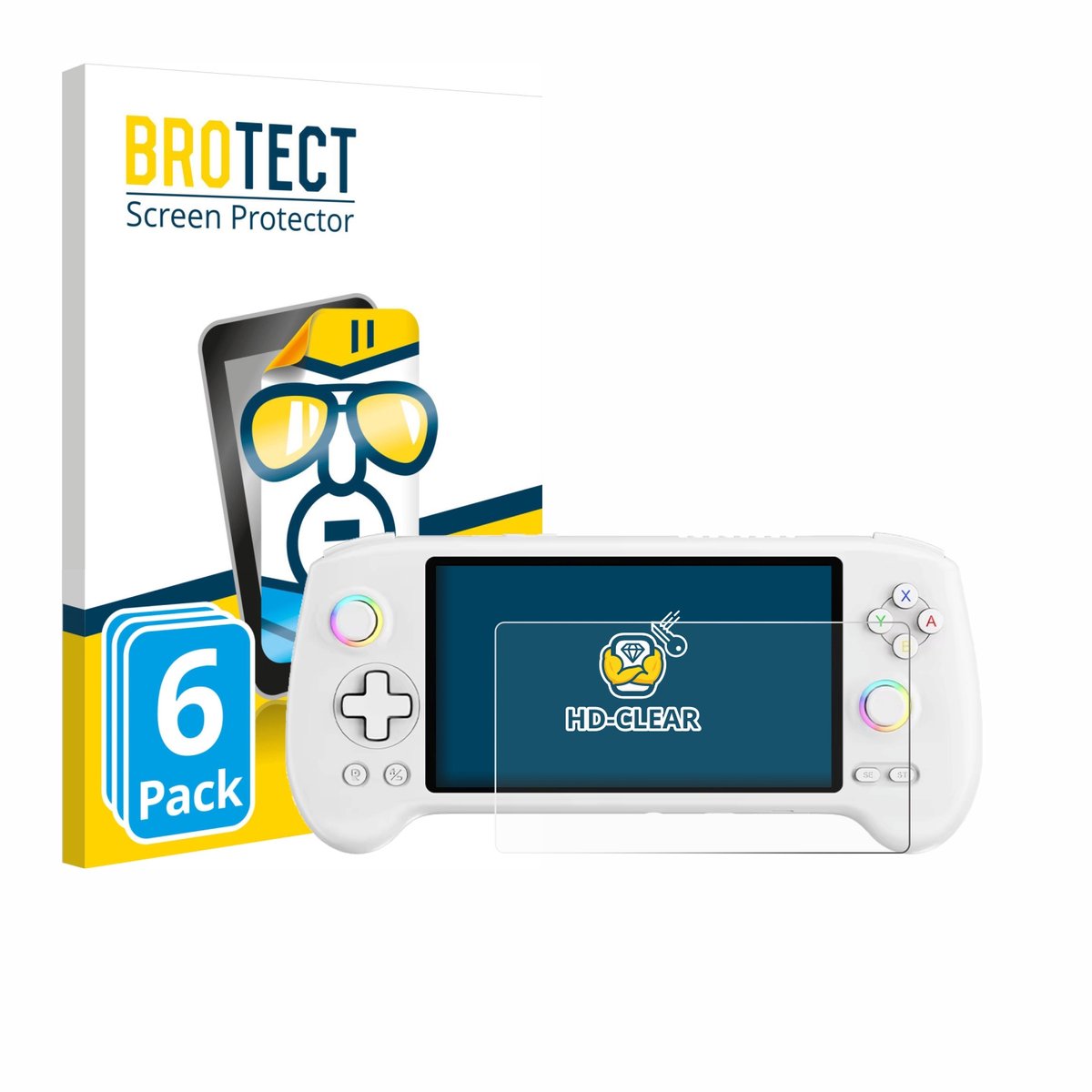 BROTECT - Screenprotector voor Anbernic RG556 - Folie Beschermfolie transparant 6 Stuks