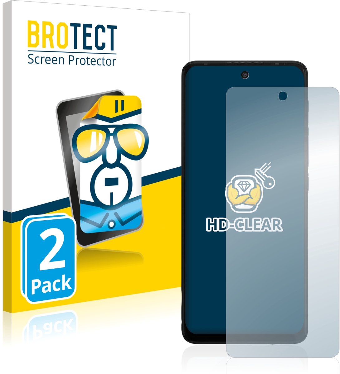 BROTECT - Screenprotector voor Motorola Moto G60 - Folie Beschermfolie transparant 2 Stuks