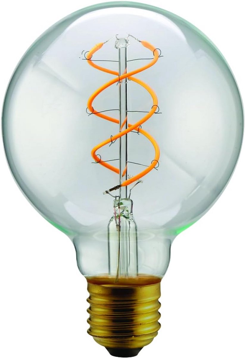 Gebogen LED gloeilamp vintage spiraal E27 5W 2200K 280lm dimbaar