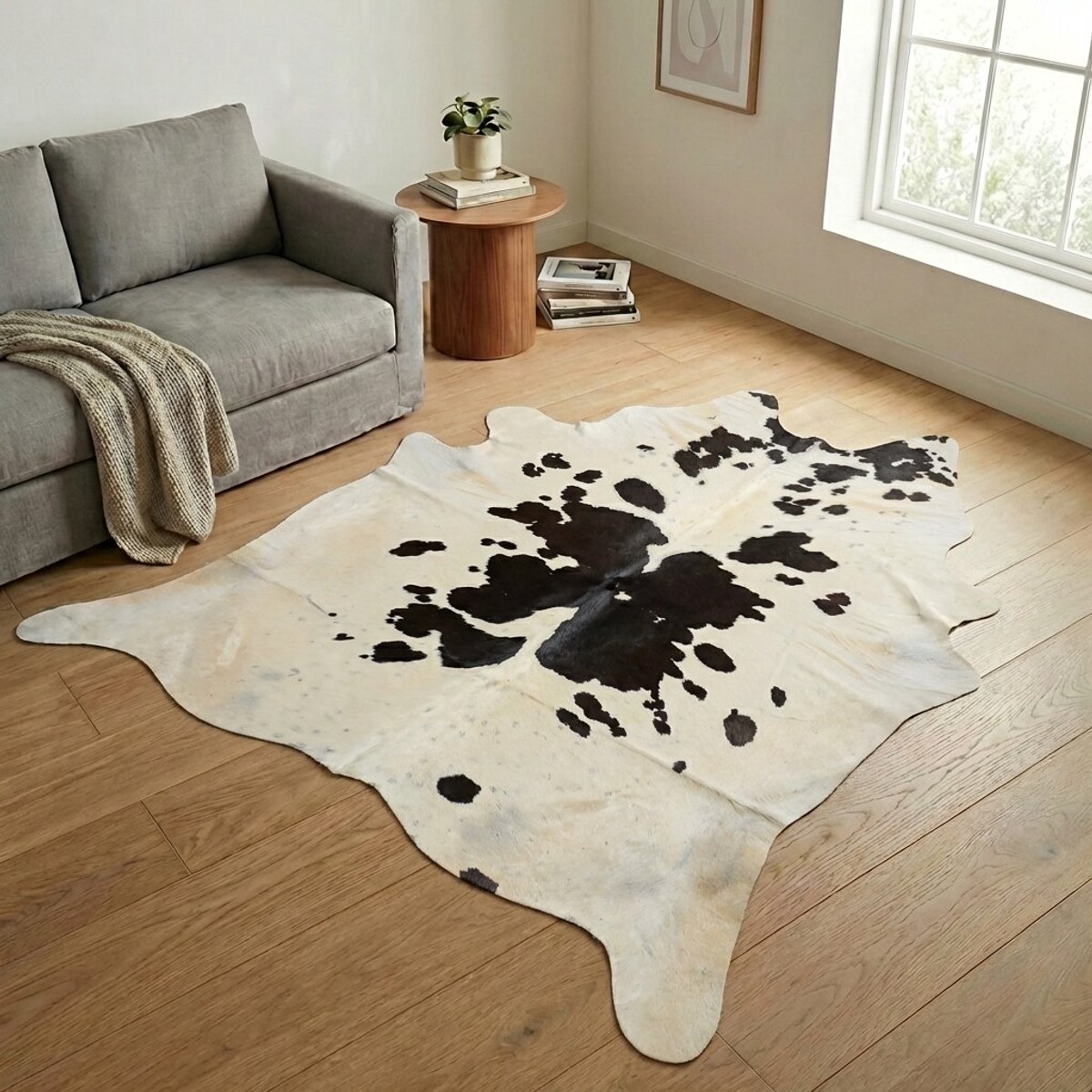 Koeienhuid Vloerkleed XXL (Extra Groot) - Zwart-wit - 247 x 229 cm - Koeienkleed / Koeienvel / Dierenvel / Dierenhuid / Koehuid Tapijt