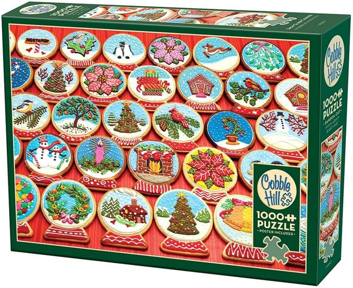 1000 Stukjes Puzzel Koekjes in Sneeuwbol - Inclusief Voorbeeldposter