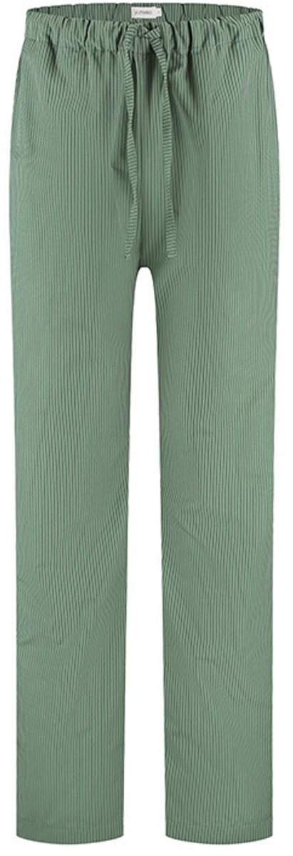 Yumeko pyjamabroek unisex katoen TENCEL™ groen/wit stripe s Green-White Stripe