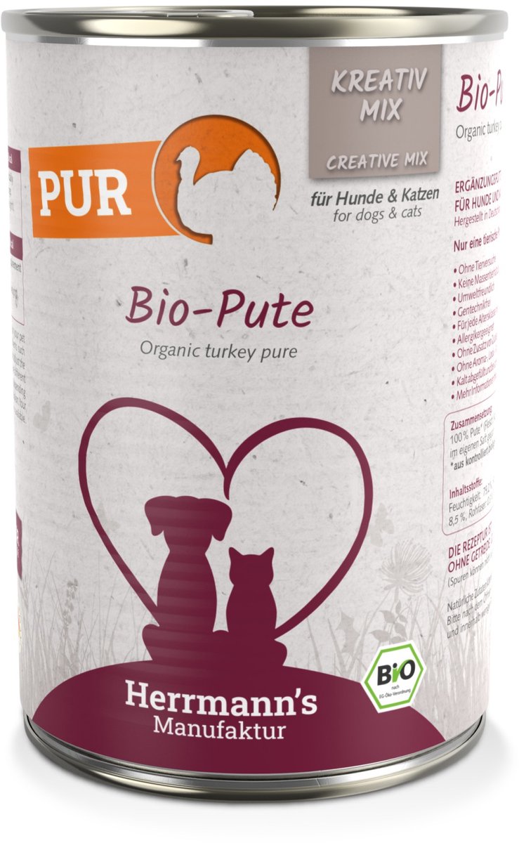 Herrmann’s Herrmann's Bio Honden Blikvoeding - Pure Kalkoen - 400 g
