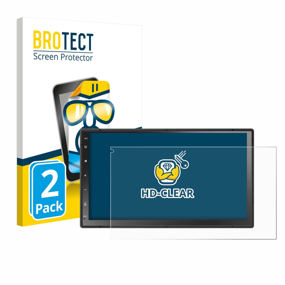 BROTECT - Screenprotector voor Atoto A5L 7" - Folie Beschermfolie transparant 2 Stuks