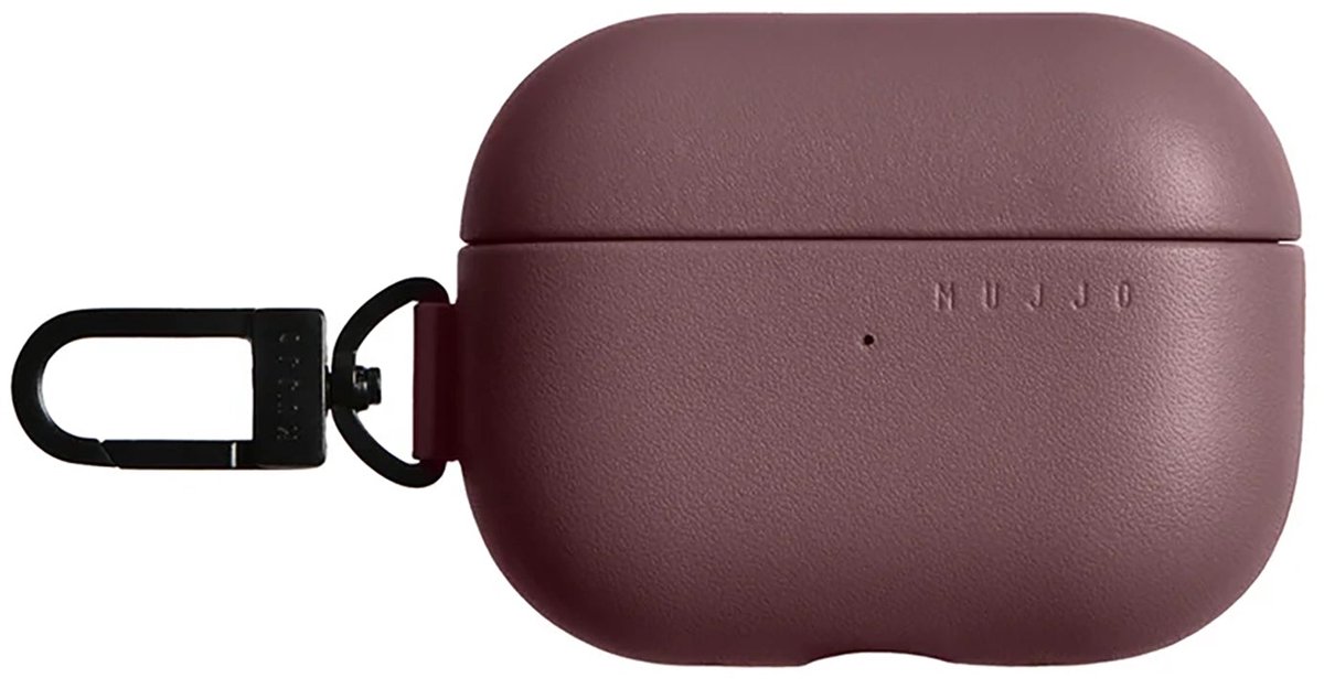 Mujjo Lederen Hoesje Airpods Pro 3 – Compatibel met Draadloos Opladen – Toont Oplaadstatus – Plantaardig Gelooid Ecco-Leer - Rood