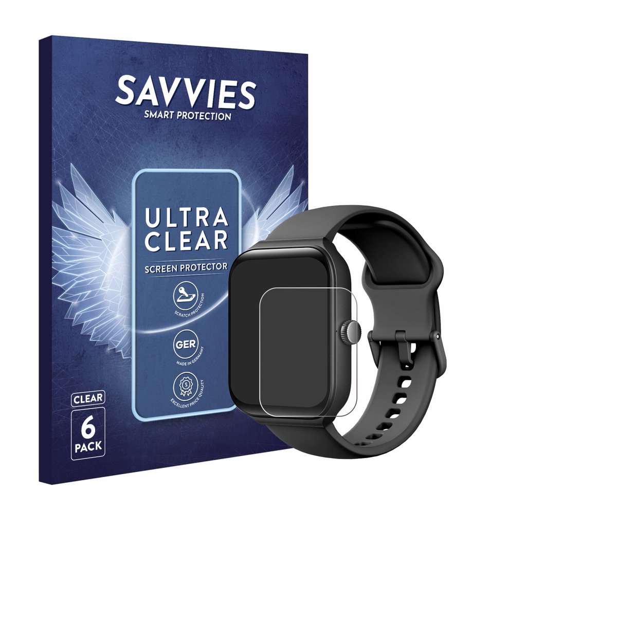 Savvies - Screenprotector voor Toobur IDW16 1.95" - Folie Beschermfolie transparant 6 Stuks