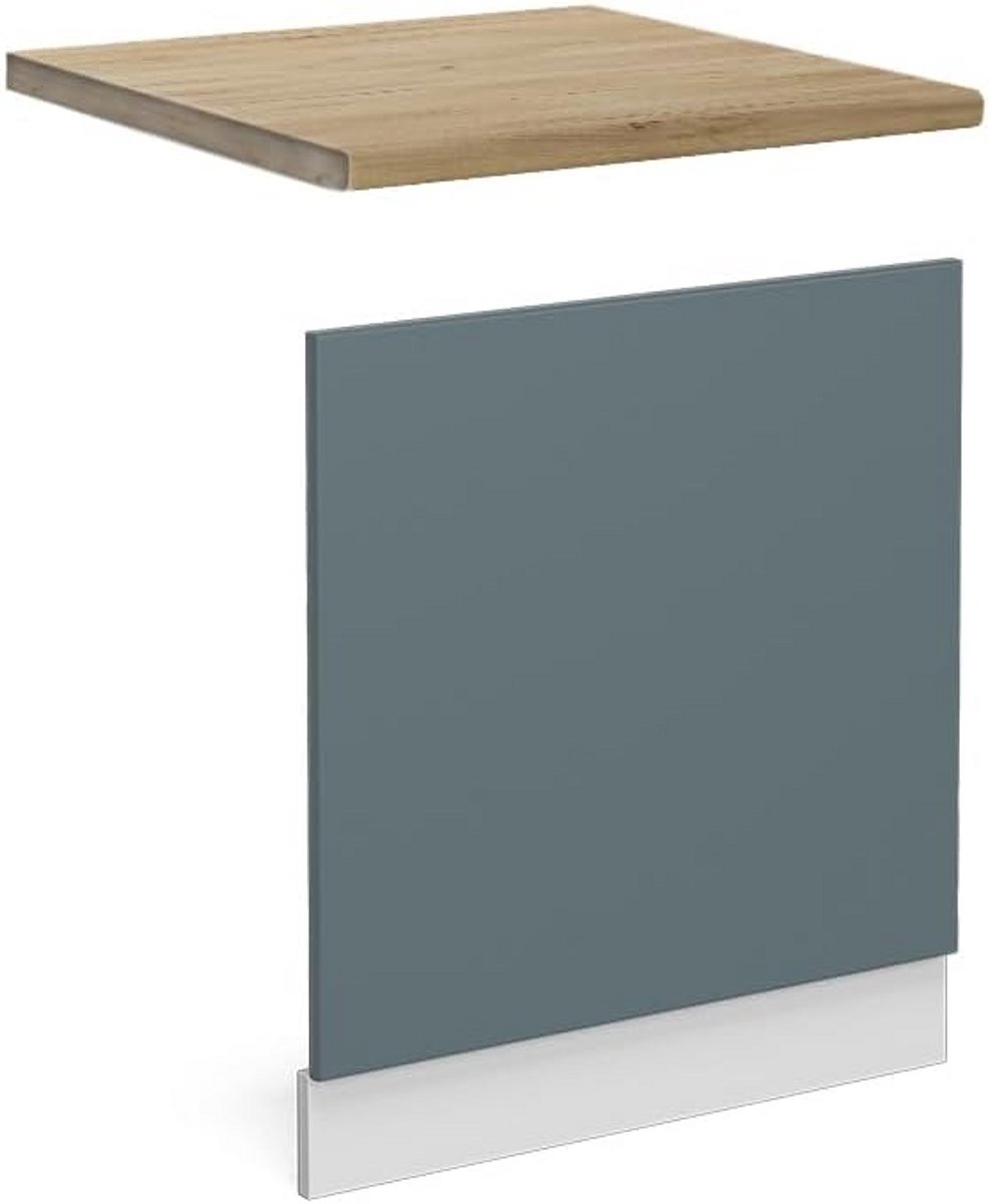Vaatwasserfrontpaneel met Werkblad 60 cm Blauw-grijs/Wit - Naadloze Keukenintegratie