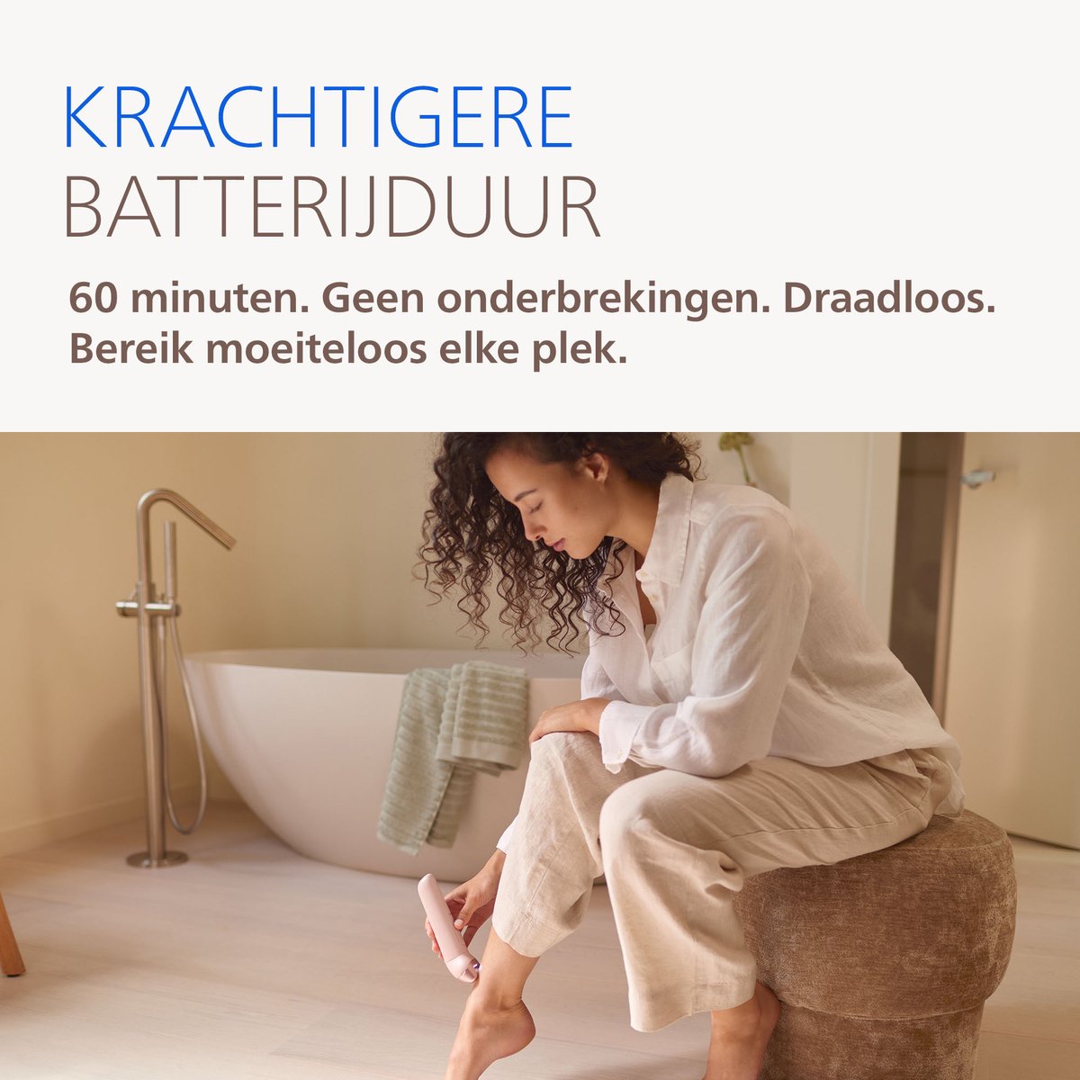 Philips Epilator Series 9000 – Draadloze Nat & Droog Elektrische Epilator, Ontharing voor Volledig Lichaam, met ProGuide, 6 Accessoires, 60 min. Gebruikstijd, Model BRE718 /00 thumbnail 4