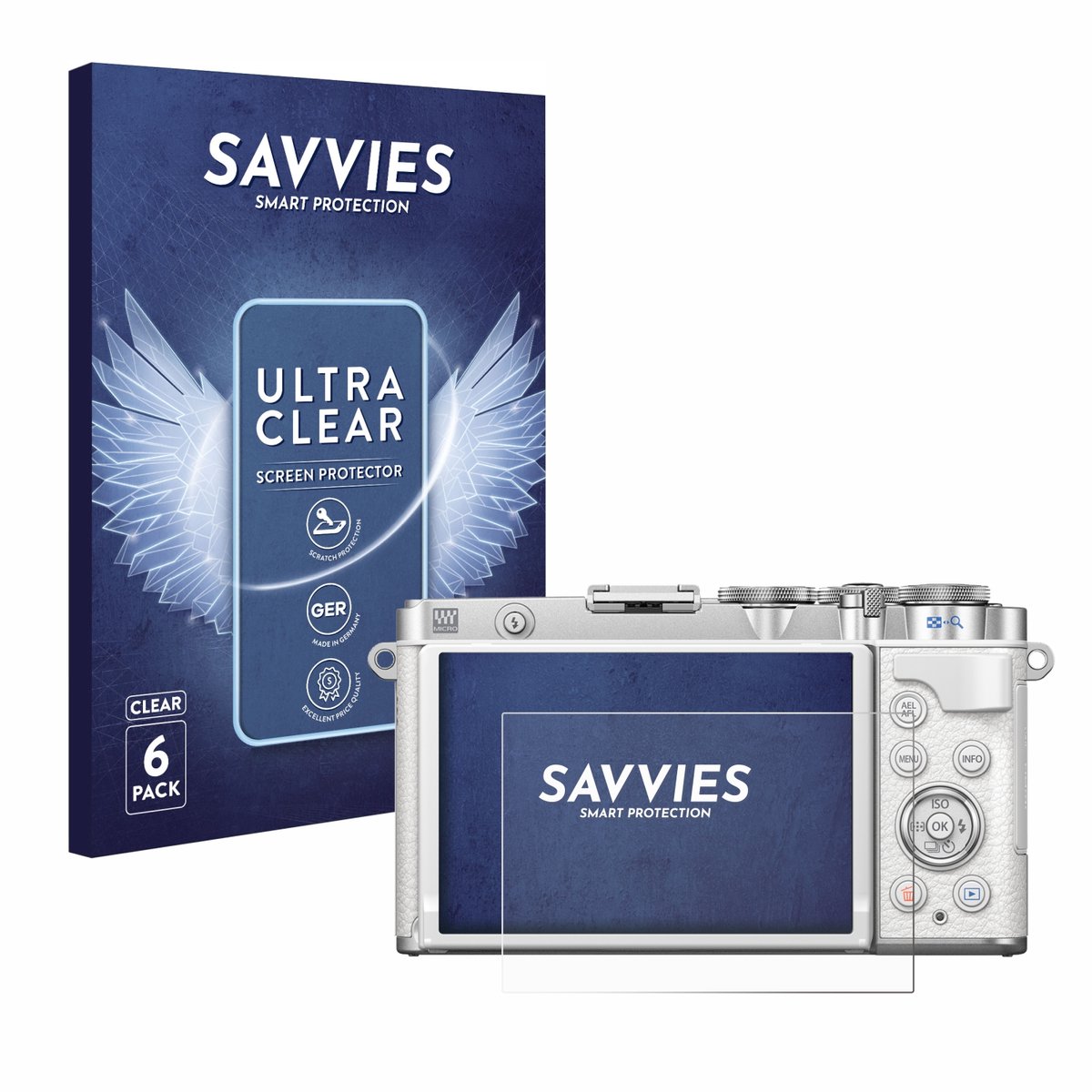 Savvies - Screenprotector voor Olympus PEN E-P7 - Folie Beschermfolie transparant 6 Stuks
