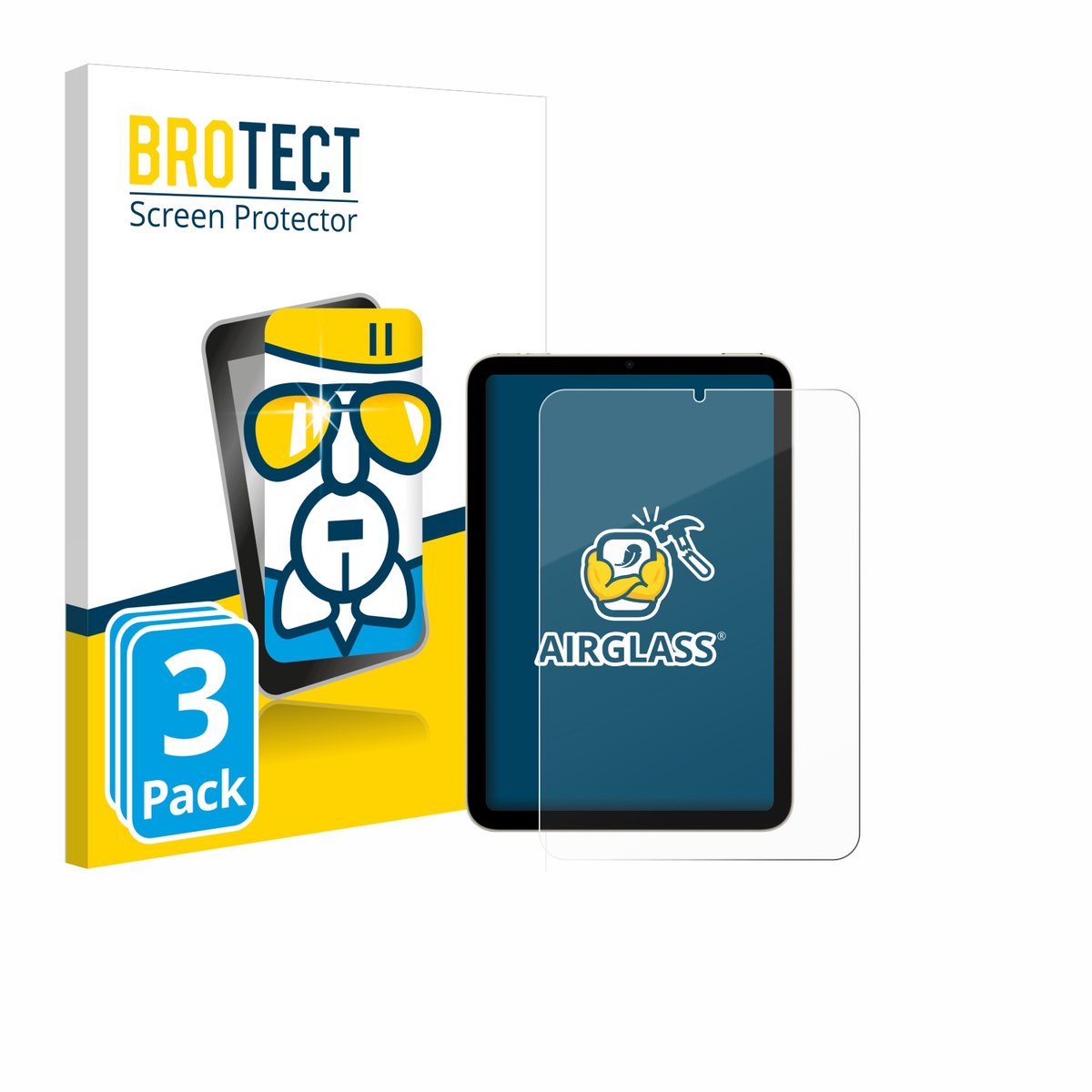 Screenprotector 3 Stuks voor Apple iPad Mini 6 WiFi 2021 Beschermglas transparant