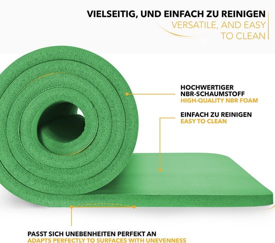 Yoga mat groen 1 cm dik van Tunturi — afbeelding 2