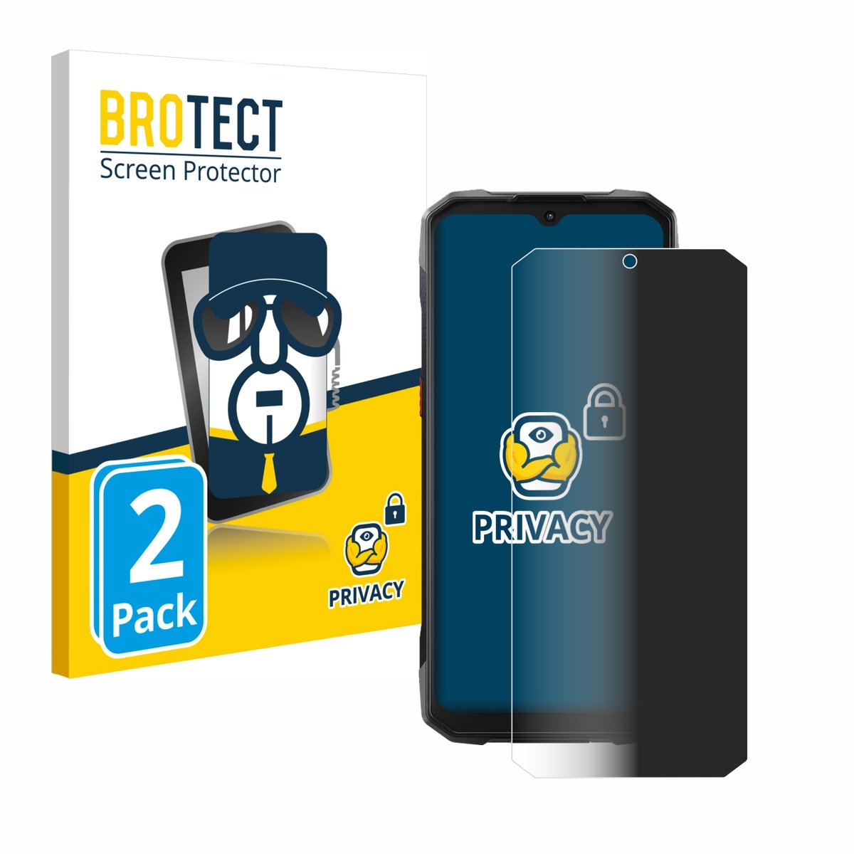 BROTECT - privacy screenprotector voor Hotwav Cyber 15 - Folie Beschermfolie Blauwlichtfilter 2 Stuks
