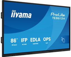 iiyama TE8613A-B2AG beeldkrant Kiosk-ontwerp 2,17 m (85.6") Wifi 500 cd/m² 4K Ultra HD Zwart Touchscreen Type processor Android 24/7