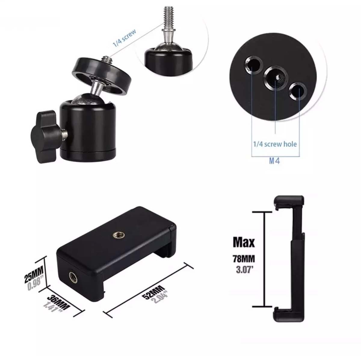 Fairco Statief 2M met draaibare smartphone houder thumbnail 5