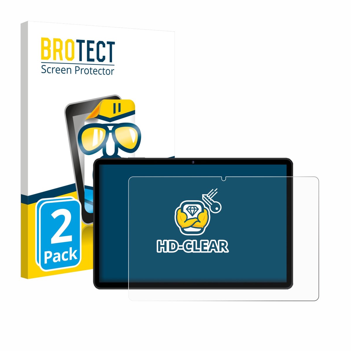 BROTECT - Screenprotector voor RUSHAR M90 11" - Folie Beschermfolie transparant 2 Stuks