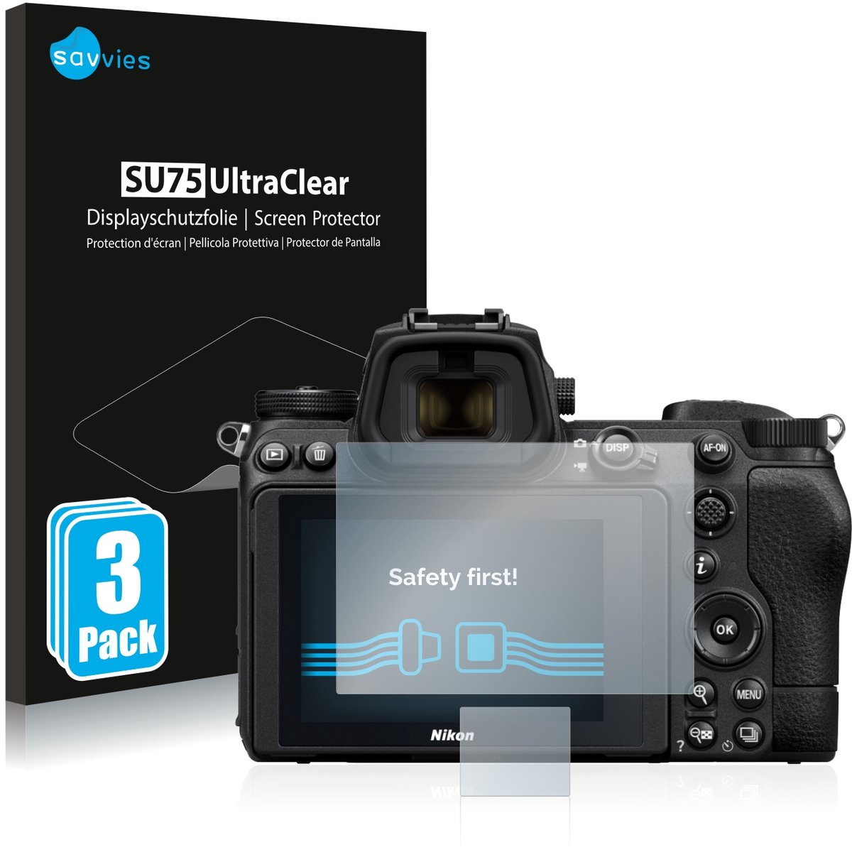 Savvies - Screenprotector voor Nikon Z 7 II - Folie Beschermfolie transparant 6 Stuks