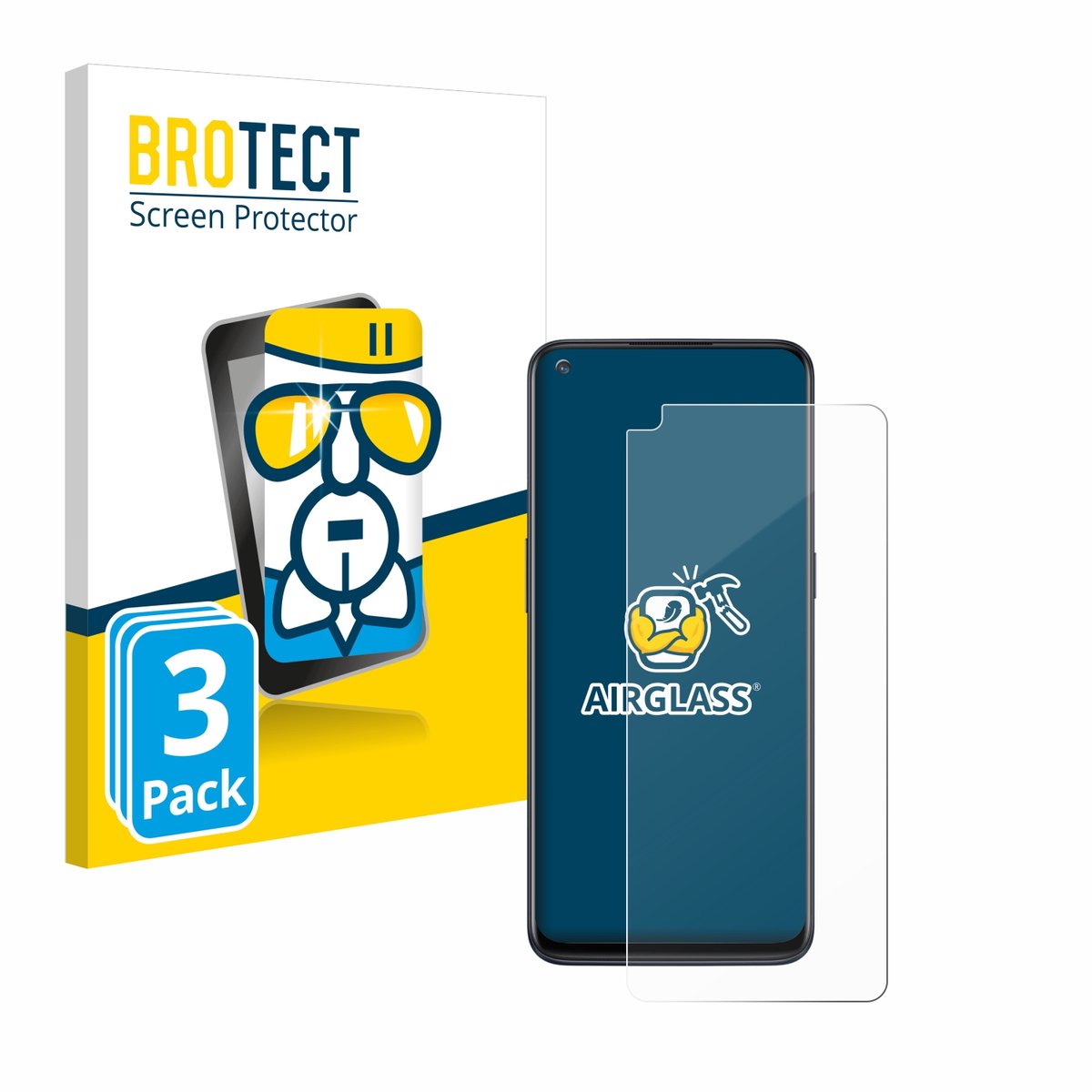 Screenprotector 3 Stuks voor OnePlus Nord N10 5G Beschermglas transparant