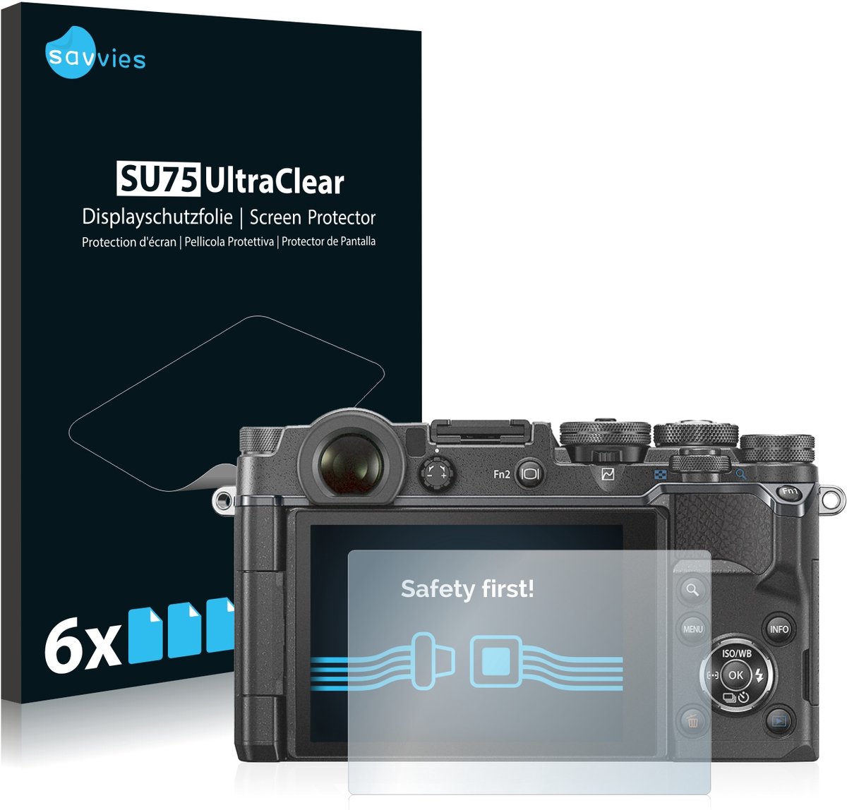 Savvies - Screenprotector voor Olympus PEN-F - Folie Beschermfolie transparant 6 Stuks