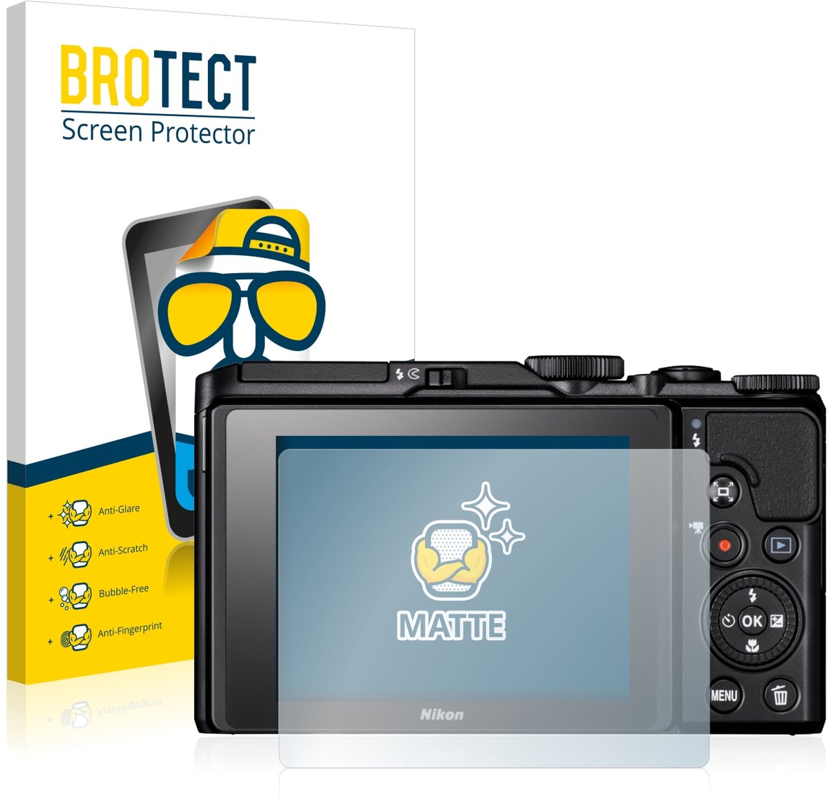 BROTECT - Screenprotector voor Nikon Coolpix A900 - Folie Beschermfolie matte 2 Stuks