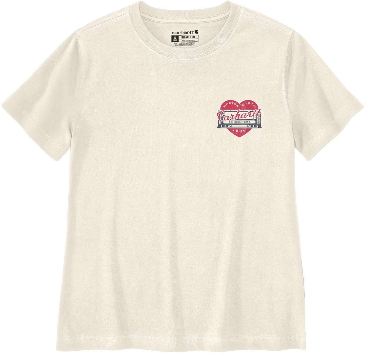Carhartt Damen Irvine Relaxed Heritage Heart T-Shirt 107534 Eggshell-M Wit