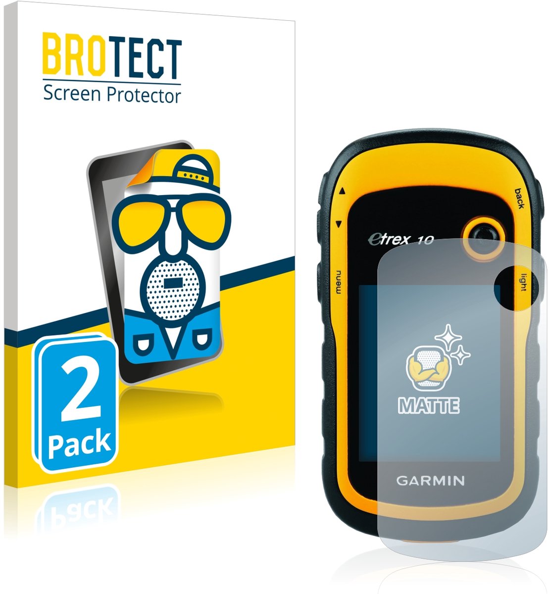 BROTECT - Screenprotector voor Garmin eTrex 10 - Folie Beschermfolie matte 2 Stuks