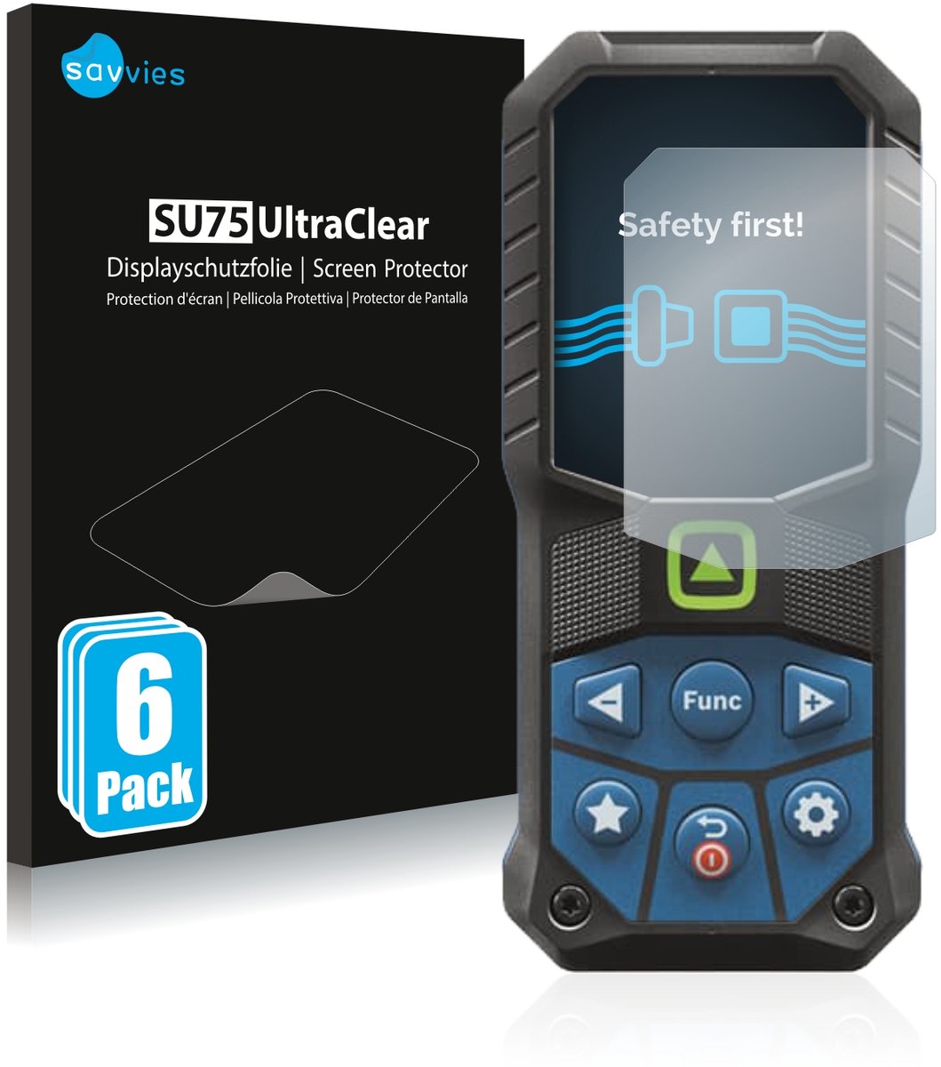 Savvies - Screenprotector voor Bosch GLM 50-25 G - Folie Beschermfolie transparant 6 Stuks
