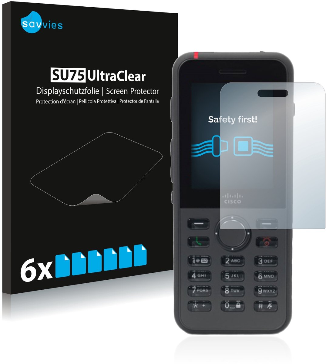 Savvies - Screenprotector voor Cisco IP Phone 8821 - Folie Beschermfolie transparant 6 Stuks