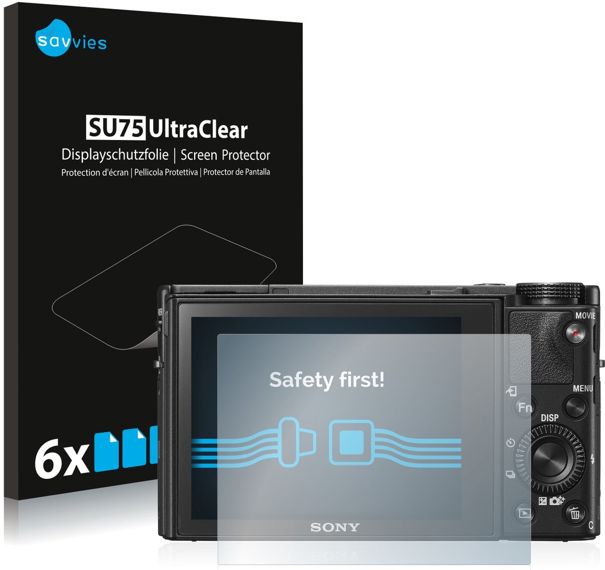 Savvies - Screenprotector voor Sony Cyber-Shot DSC-RX100 V - Folie Beschermfolie transparant 6 Stuks