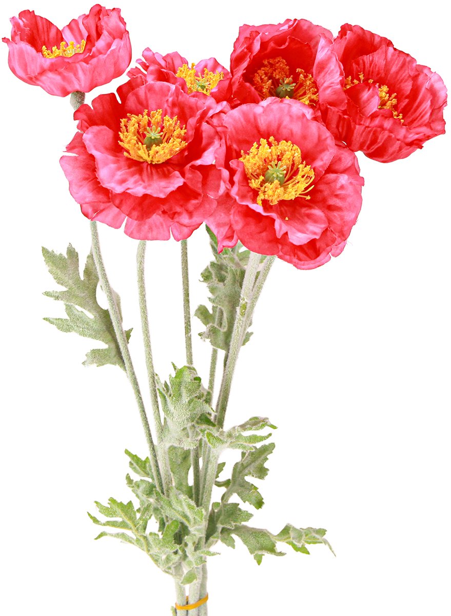 Viana Klaprozen Kunst Roze Kunstbloemen Ø6–7cm L78cm 3st, 3 Stück